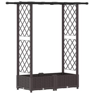 vidaXL Cama Elevada Con Trellis Y Techo Marr&oacute;n 122,5 X 40 X 123 Cm Pp Vidaxl