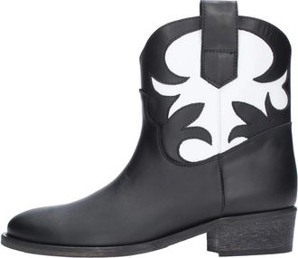 Via Roma 15 Schoenen, Dames, Zwart, 38 1/2 EU, Leer, Texaanse Enkellaarsjes