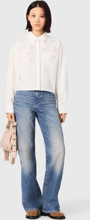 Maje Jewel Detail Shirt - White - Maje