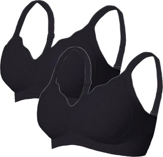 Generic Jmwedia 2pc Bras Set for Sagging Breasts Lifting Anti-Sagging Bra for Older Women Super Gather Wireless Push-Up Bras Comfortable Full Coverage Ladies 