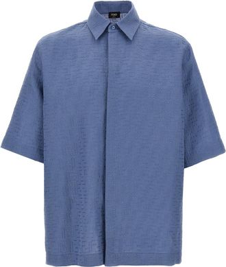 Fendi Light Blue FF Jacquard Shirt
