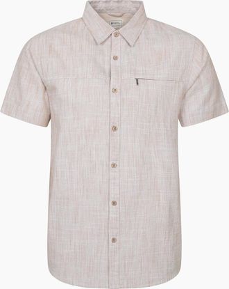 Mountain Warehouse Mens Mountain Warehouse Mens Coconut Slub Short-Sleeved Shirt - Cream - Size: 46/Regular