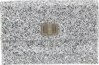 Anya Hindmarch Valorie Clutch in Silver Glitter