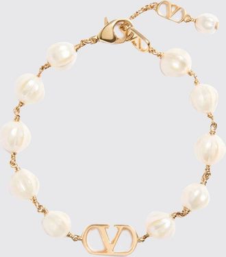 Valentino Garavani Bracciale VLogo Signature regolabile con perle e cristalli