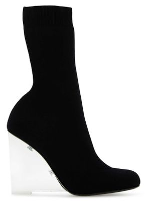 Alexander McQueen Alexander Mcqueen Black Stretch Nylon Shard Ankle Boots