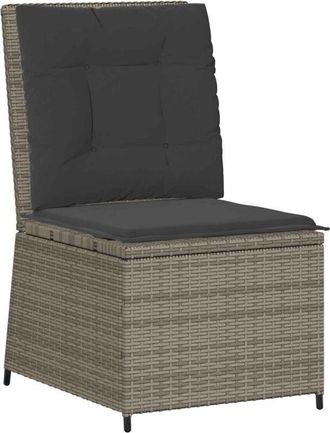 vidaXL Sof&aacute; De Jard&iacute;n Con Coj&iacute;n Gris Rat&aacute;n Sint&eacute;tico Vidaxl