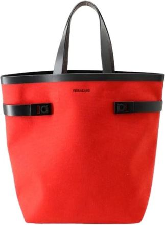 Ferragamo Pre-owned Tote bag - Dames - Vintage Shopper - Rood - ONE Size - Leer - Vintage