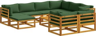 vidaXL Juego De Sof&aacute; 10 Uds. Natural Madera De Acacia S&oacute;lida Vidaxl