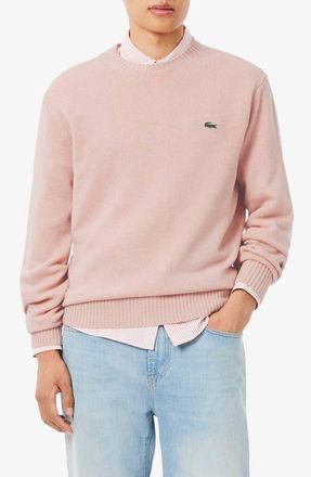 Lacoste Classic Fit Merino Wool Crewneck Sweater in Nidus Chine at Nordstrom, Size 5