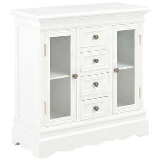 vidaXL Aparador De Madera Maciza De Pino Blanco 70x28x70 Cm Vidaxl