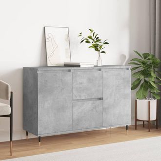vidaXL Aparador De Madera De Ingenier&iacute;a Gris Hormig&oacute;n 101,5x35x70 Cm Vidaxl