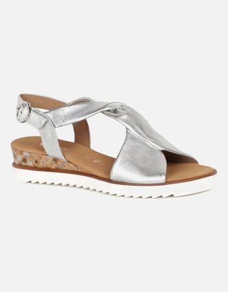 Gabor Womens Rich Womens Sandals - Silver - Size: 5.5