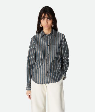 Bottega Veneta Cotton And Linen Stripe Shirt - Bottega Veneta
