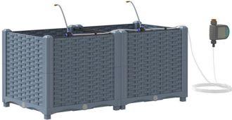 vidaXL Jardineras Gris Claro 80 X 40 X 37.5 Cm Acero Vidaxl