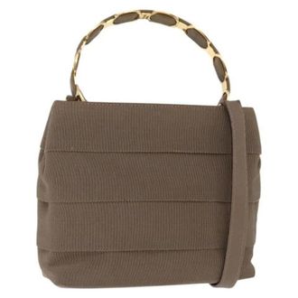 Ferragamo Pre-owned Canvas Handbag - Dames - Pre-owned - Bruin - Maat: ONE Size