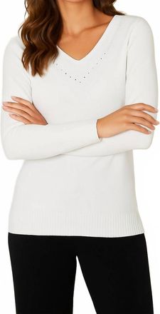 French Kyss Braided V-Neck Top In White