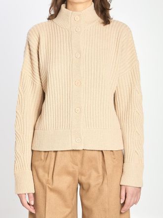 Max Mara Ribbed Cardigan In Wool And Cashmere