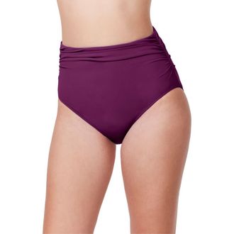 Gottex Tutti Frutti Shirred High Waist Swim Bottom in Wine at Nordstrom, Size 14