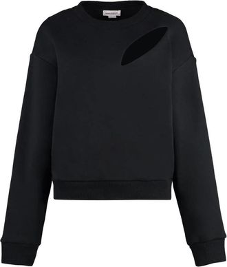 Alexander McQueen Pullover met Uitgesneden Details Comfortabel en Stijlvol Ontwerp - Dames - Sweatshirts - Zwart - M - Hoodies & sweatvesten