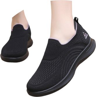 Generic 2026 Running Shoes Womens Rhinestone Mesh Slip On Walking Fashion Breathable Spakle Glitter Sneaker (Black, 2)