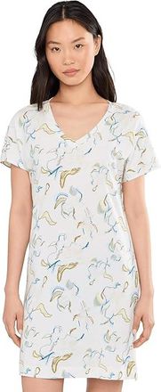 Hanro Sleep And Lounge Short Sleeve Nightgown Womens Pajama Flowing Paint : LG, Cotton