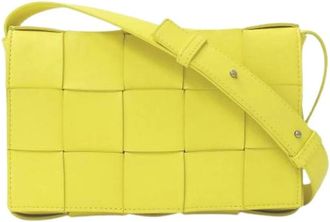 Bottega Veneta Pre-owned Leren Schoudertas - Dames - Vintage Schoudertas - Geel - ONE Size - Leer - Vintage
