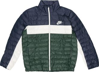 Nike Athleisure Casual Sports Stand Collar protection against cold Stay Warm Jacket Blue Green Colorblock BV4686-451