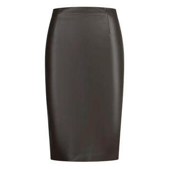 Jucca Rokken, Dames, Bruin, 2Xs, Leer, Tubino Kokerrok