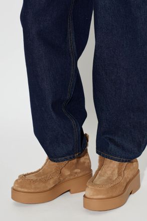 Gianvito Rossi Suede Boots Yari On A Platform, Womens, Brown