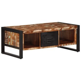 Berkfield Home Coffee Table Multicolour 90x50x36 cm Solid Wood Reclaimed | Size: 90 x 50 x 36 cm