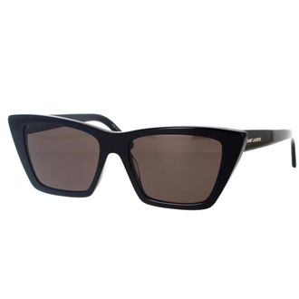 Saint Laurent Sunglasses, female, Black, 55 MM, Chic Hawaiian Palm Square Sunglasses