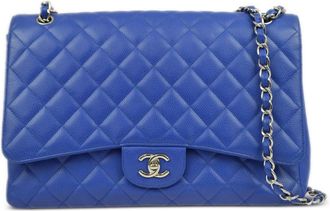 Chanel 2009 Jumbo Classic Flap shoulder bag - women - Caviar Leather - One Size - Blue