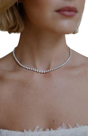 Untamed Petals High Society Tennis Necklace in Silver at Nordstrom