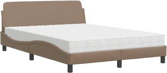 vidaXL Vidaxl - Cama Con Colch&oacute;n Cuero Sint&eacute;tico Capuchino 140x190 Cm