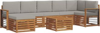 vidaXL Conjunto De Sof&aacute;s De Exterior 8 Uds. Gris Natural Y Claro Vidaxl