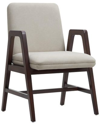 Manhattan Comfort Stella Velvet Dining Armchair With Beech Wood Legs