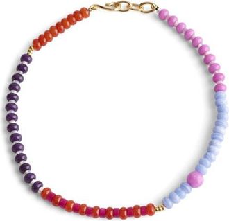 Madewell Semiprecious Stone Beaded Choker Necklace in Warm Wisteria at Nordstrom