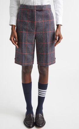 Thom Browne Glen Plaid Backstrap Bermuda Shorts in Red/blue/white at Nordstrom, Size 10 Us