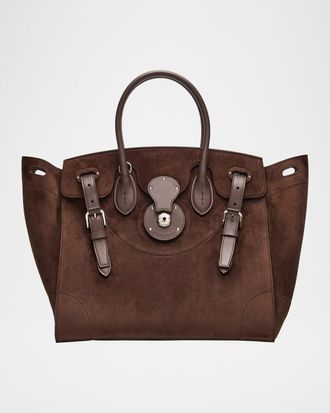 Ralph Lauren Collection Soft Ricky 33 Suede Top-Handle Bag