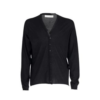 Isabel Benenato Cardigans, male, Black, Size: S Light Wool Cardigan