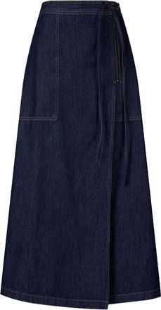 STUDIO TOMBOY Gonna lunga con cuciture a contrasto - Blu