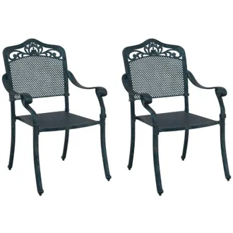vidaXL Silla De Jard&iacute;n 2 Pcs Verde 55 X 56.5 X 91cm Aluminio Vidaxl