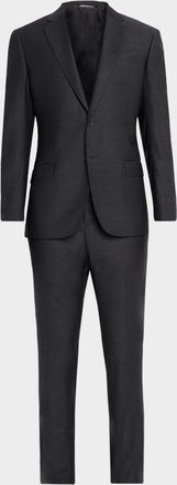 Emporio Armani Mens G Line Virgin Wool Micro-Box Suit