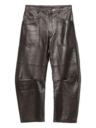 Nili Lotan Shon palazzo trousers - women - Lambskin - 00 - DARK BROWN DBR