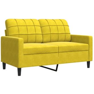 vidaXL Sof&aacute; De 2 Plazas Terciopelo Amarillo 120 Cm Vidaxl