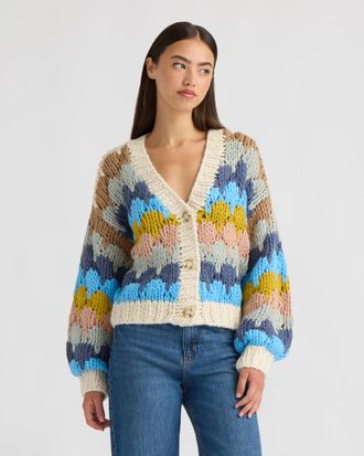 NVLT Womens Chunky Hand Knitted Cardigan