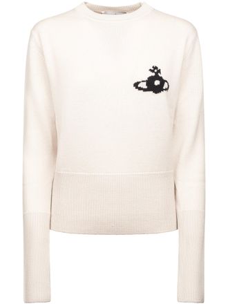 Vivienne Westwood Two-Tone Katie Emblem Knitted Wool Sweater
