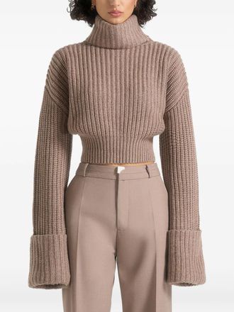 Mani&egrave;re De Voir Amaya roll-neck cuffed knit sweater - Neutrals