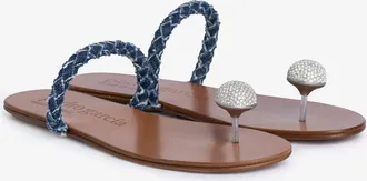 Pedro Garcia Flat sandal in denim satin leather | Pipa | Spring Summer 26