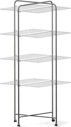 No Brand Tendedero Torre De Acero Inoxidable 4 Estantes Plegables Con Ruedas Para Exterior Y Ducha Tendedero De 40 Metros